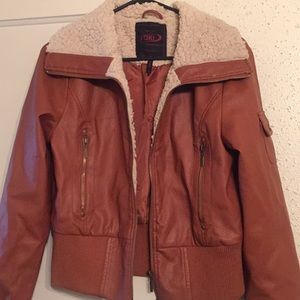 Tan faux leather jacket